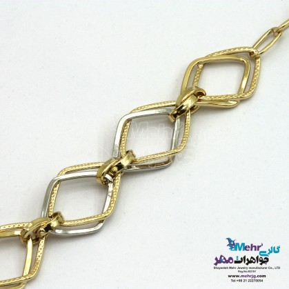 دستبند طلا - طرح حلقه های تودرتو-MB1246